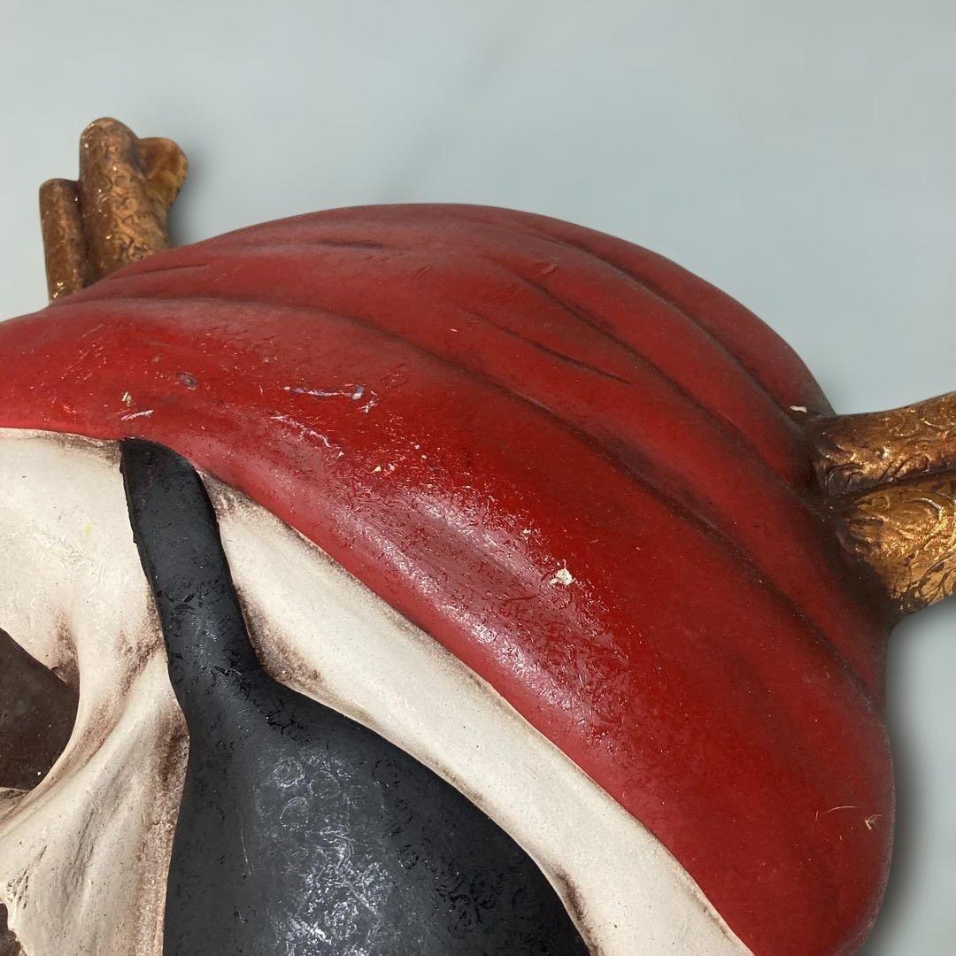 （606）海賊 ドクロ 髑髏 樹脂製 壁飾り 看板 オブジェ