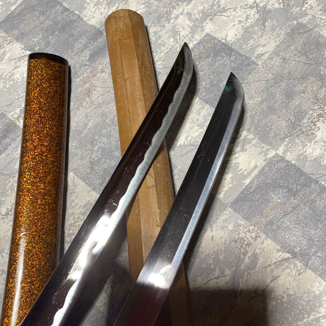 格安模造刀 拵えと白木鞘の脇差2本