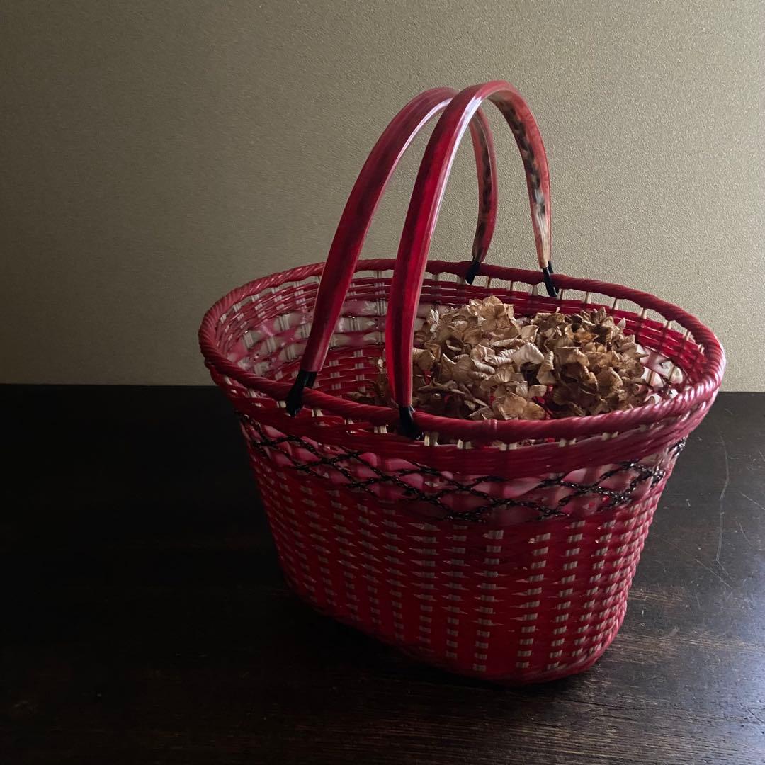 昭和レトロ　買い物かご　小物入れ　当時物