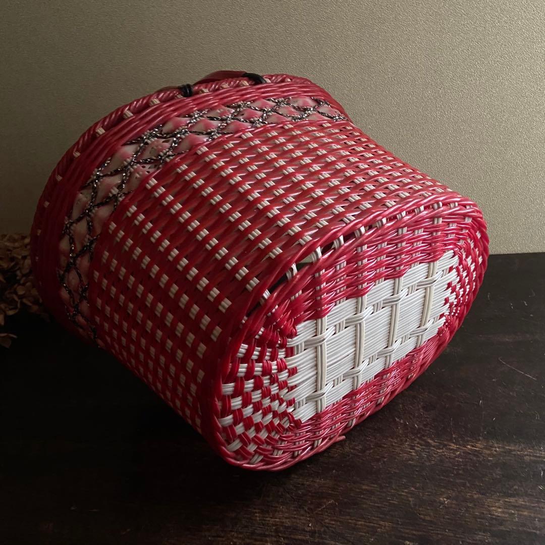 昭和レトロ　買い物かご　小物入れ　当時物