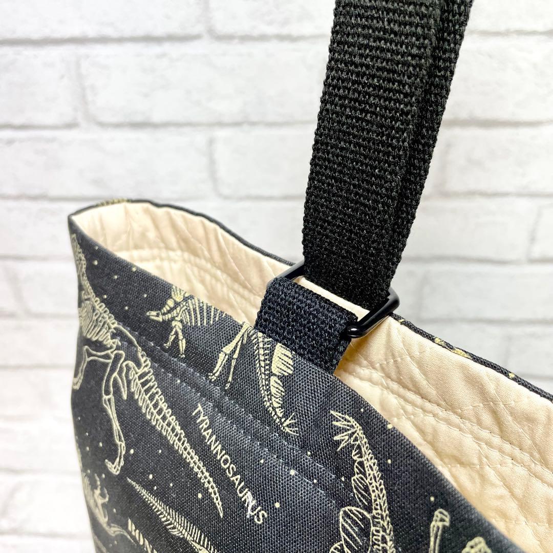 ＊化石(ダークカーキ)×黒　入園入学グッズ5点セット/裏地キルティング