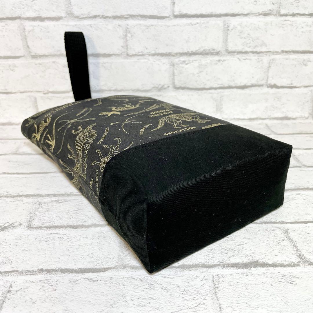 ＊化石(ダークカーキ)×黒　入園入学グッズ5点セット/裏地キルティング