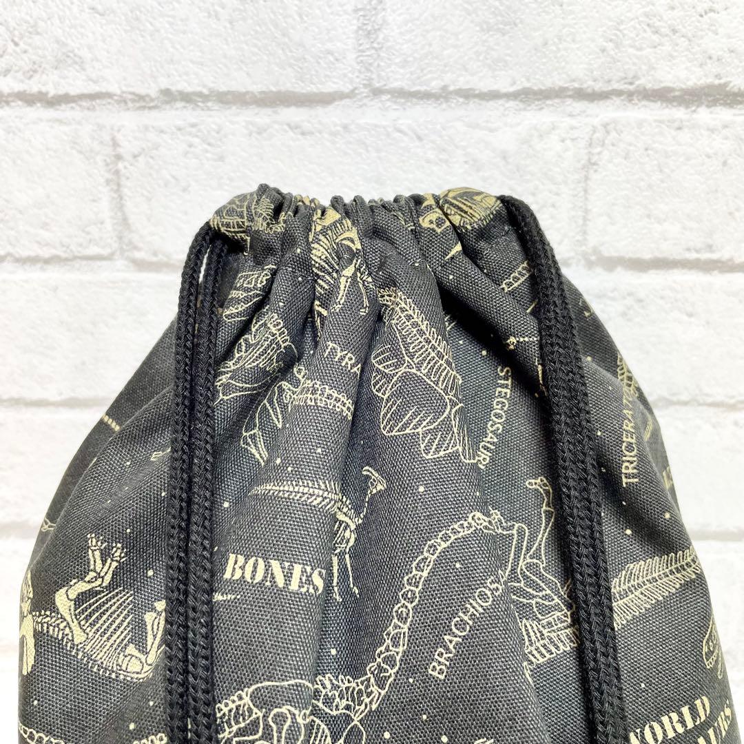 ＊化石(ダークカーキ)×黒　入園入学グッズ5点セット/裏地キルティング