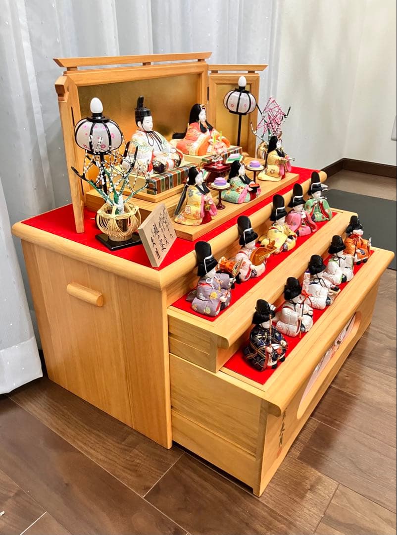 久月　お雛様　ほのかシリーズ　収納　3段　棚　コンパクト　杉田明十志・新井久夫作