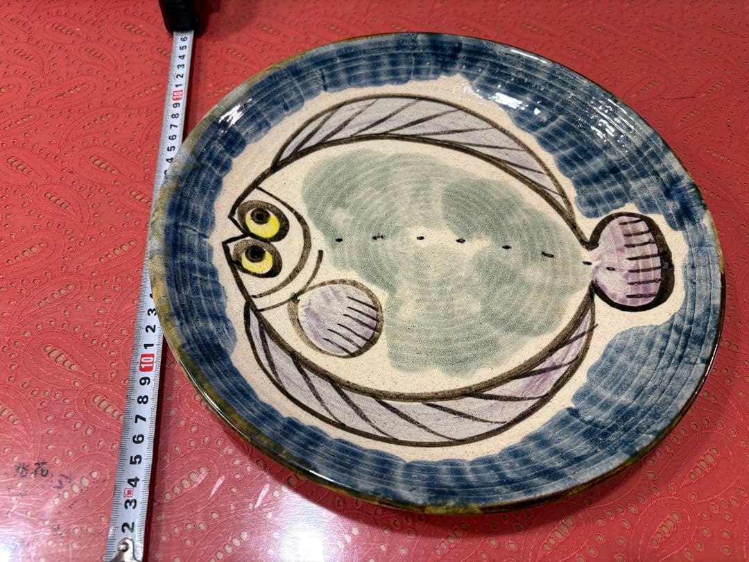 多色花柄陶磁器皿 直径約32cmと他2種類 (合計３種類)