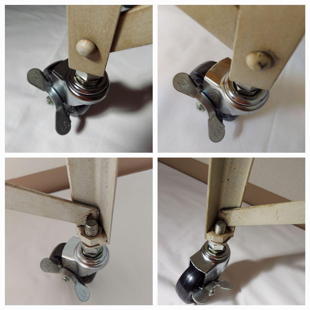 オールドメゾン キャスター付 アイアン オープンシェルフ お手入れワックス付