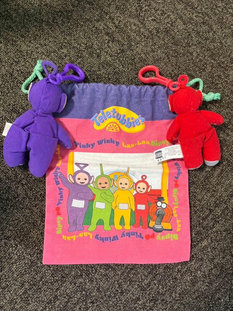 Teletubbies 巾着袋 + キーホルダー x2 セット