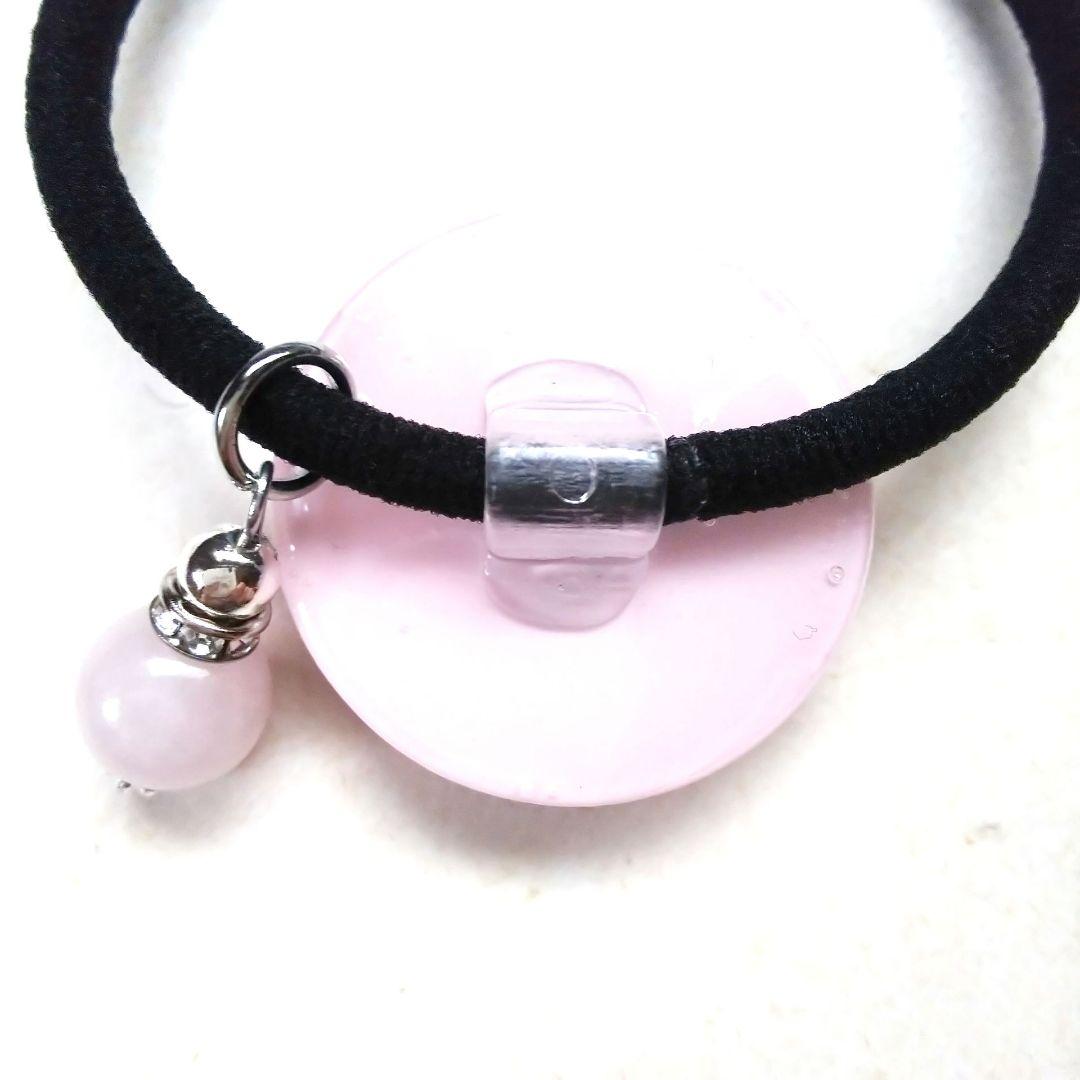 ヘアゴム レジン スクエアー型 爽やかお花と蝶々