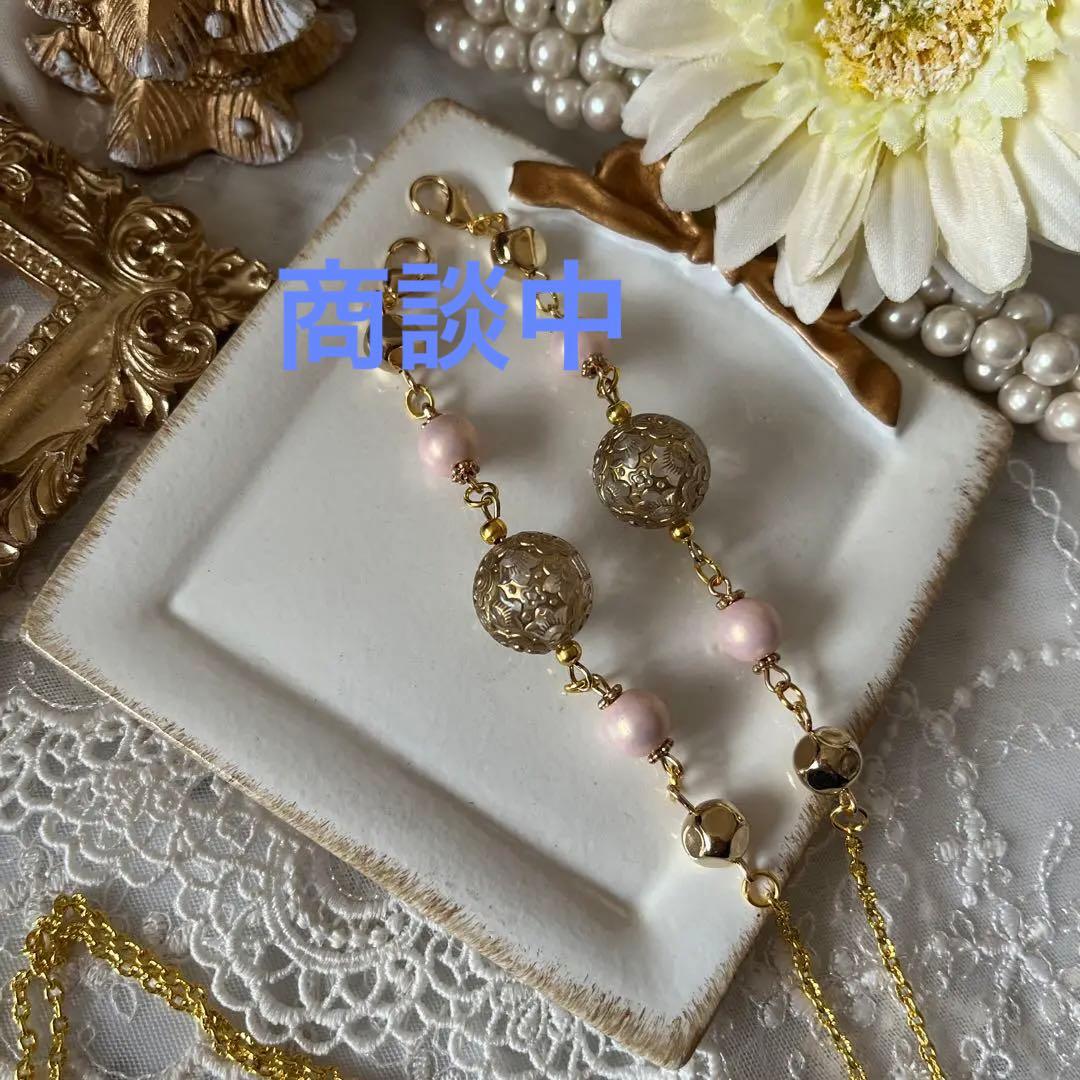 ♪ 646❤️ アンティーク　ビーズ　マスクチェーン　メガネチェーン　ハンドメイド