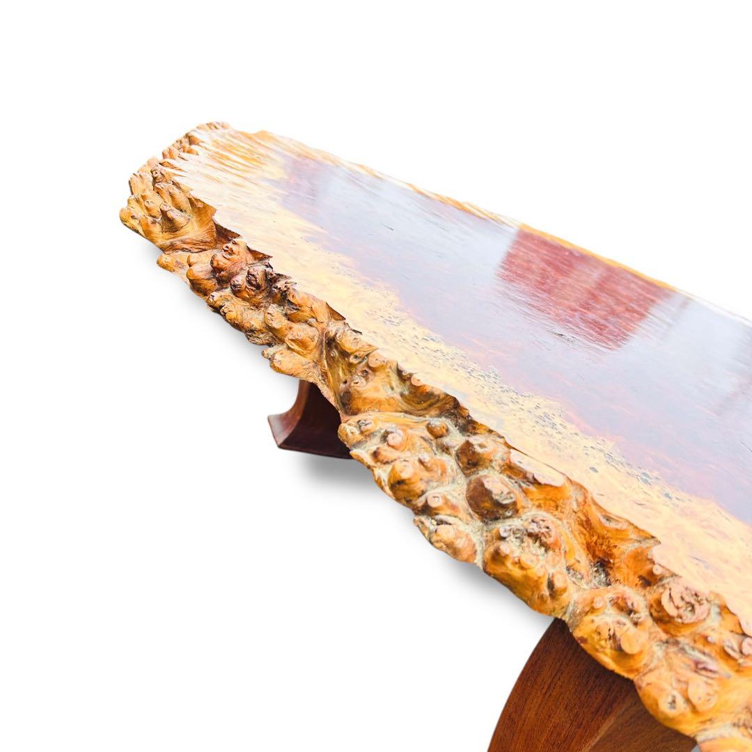 【超希少品】高級 花梨 瘤杢 座卓 一枚板 天然木 艶 光沢 ローテーブル