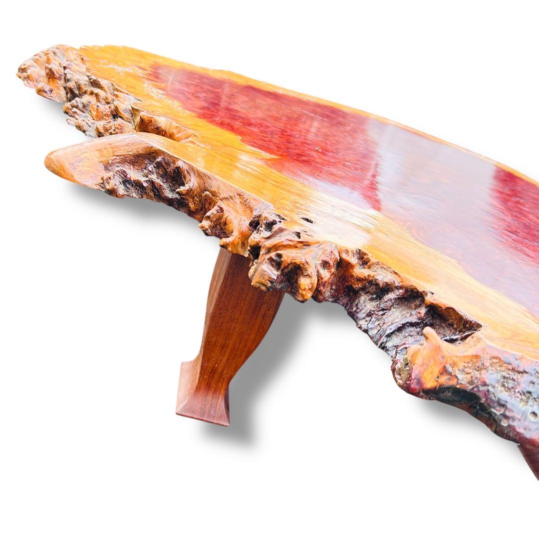 【超希少品】高級 花梨 瘤杢 座卓 一枚板 天然木 艶 光沢 ローテーブル