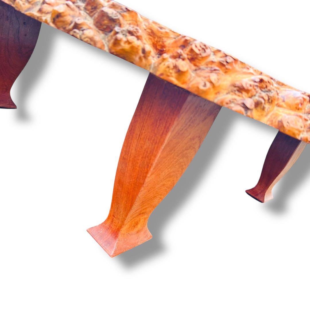 【超希少品】高級 花梨 瘤杢 座卓 一枚板 天然木 艶 光沢 ローテーブル