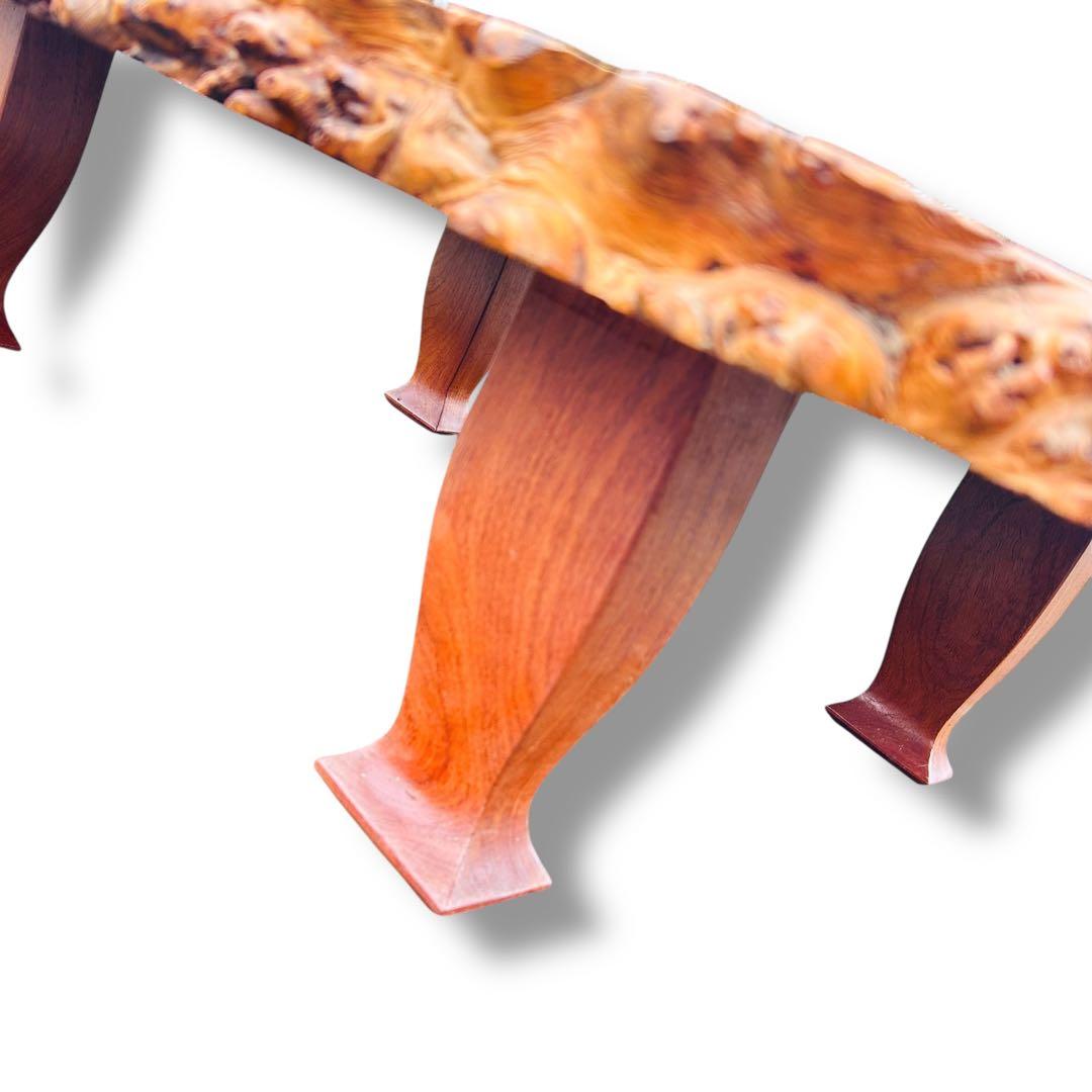 【超希少品】高級 花梨 瘤杢 座卓 一枚板 天然木 艶 光沢 ローテーブル