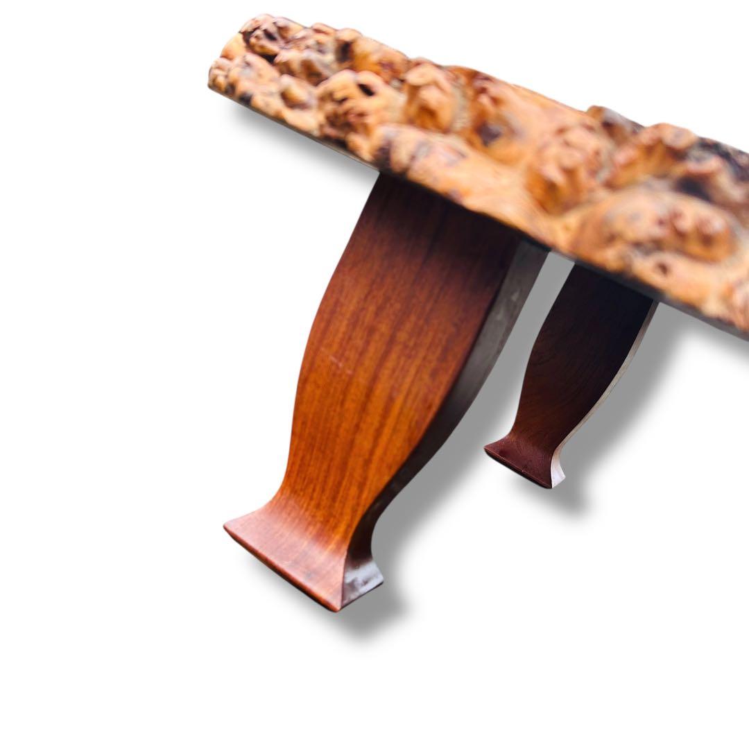 【超希少品】高級 花梨 瘤杢 座卓 一枚板 天然木 艶 光沢 ローテーブル