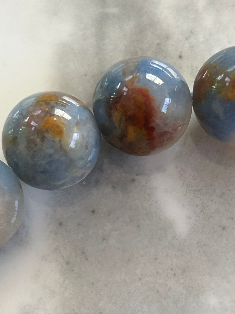 希少ブルーアンフィボールインクォーツブレスレット11.3