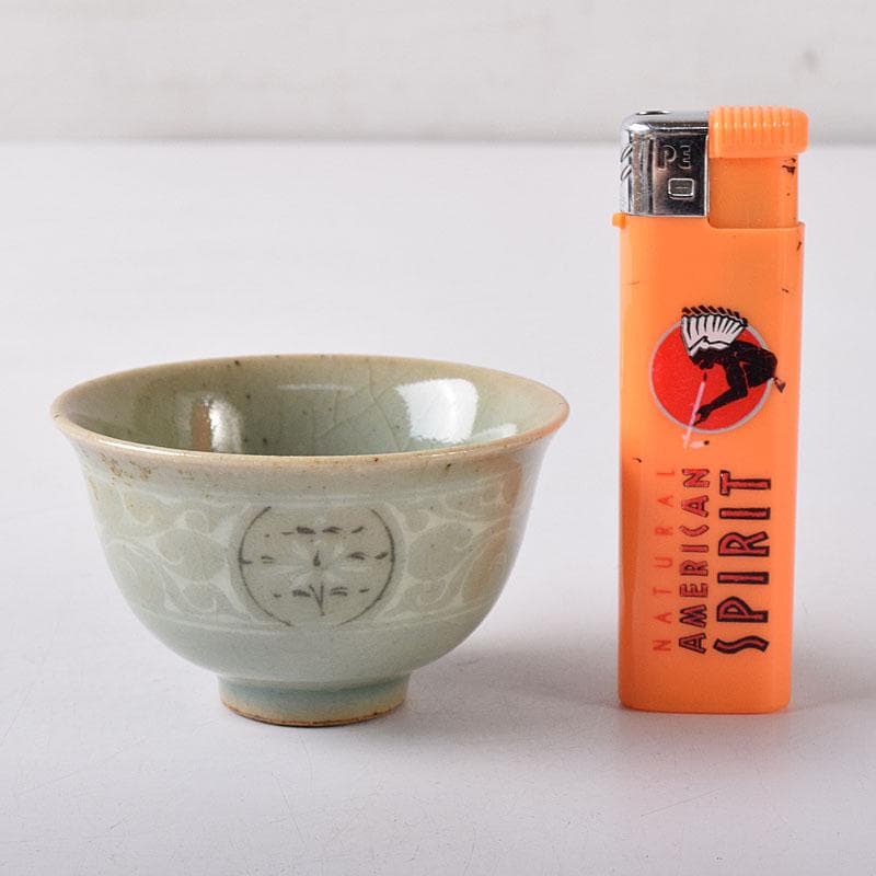 韓国人間文化財　柳海剛（柳根瀅）作　高麗青磁　煎茶碗　五客　共箱　V　R8497