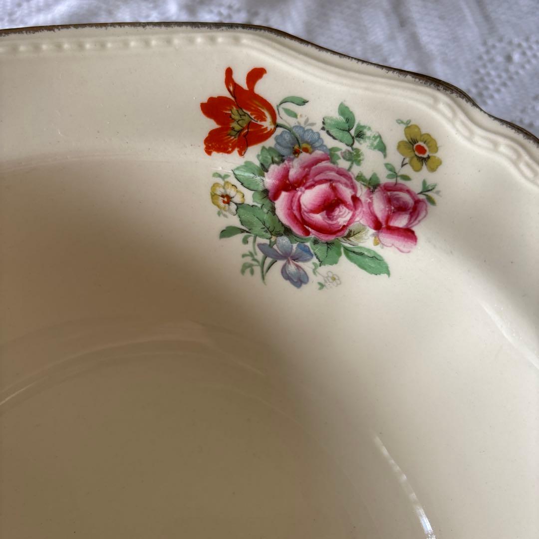 イギリスアンティーク Alfred Meakin バラ柄 ボウル２４cm
