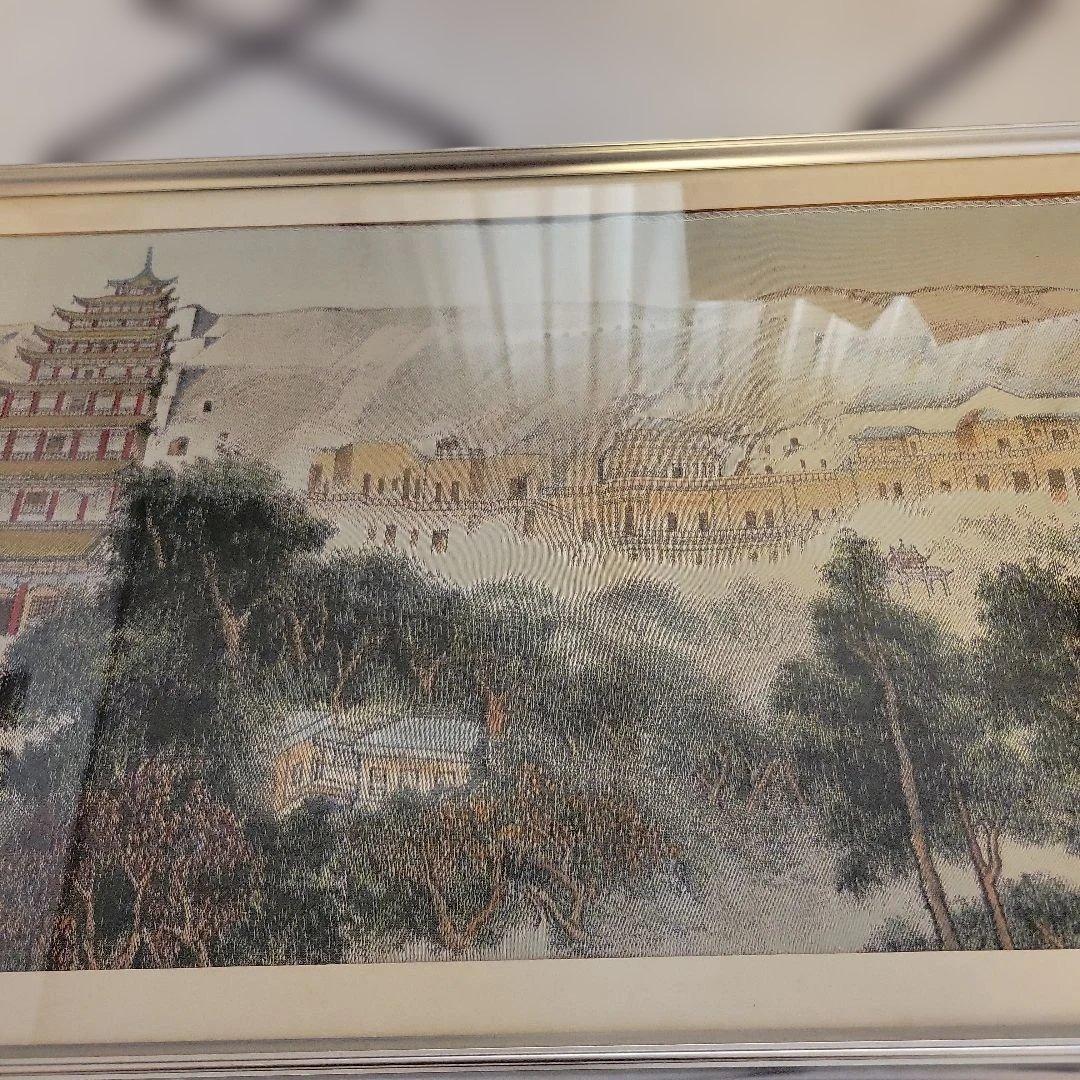 中国　敦煌莫高窟　風景額縁