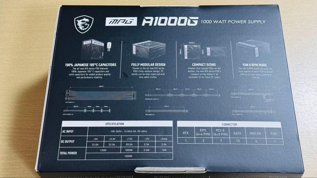 MSI MPG A1000G 電源ユニットCABLEMOD Ｃシリーズのセット