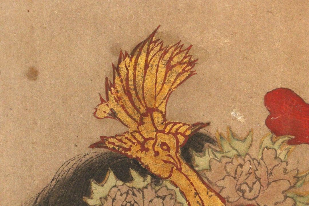 No4522 掛軸　妹尾静巣　西王母図　彩色紙本　合箱　美人画　日本画　送料無料