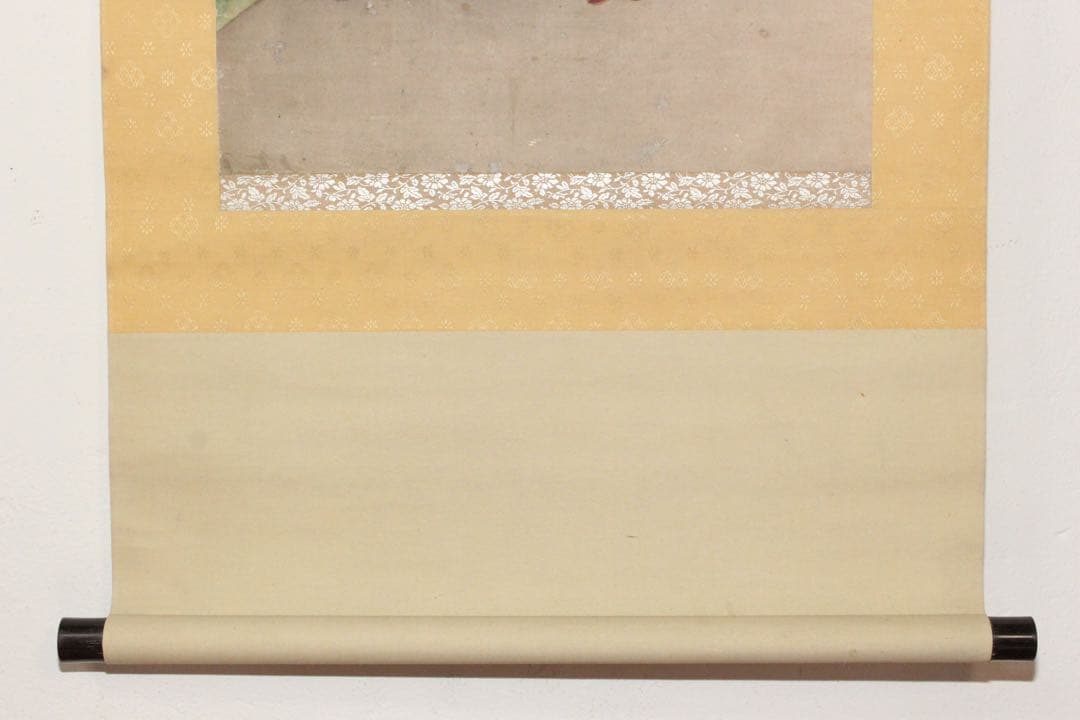 No4522 掛軸　妹尾静巣　西王母図　彩色紙本　合箱　美人画　日本画　送料無料