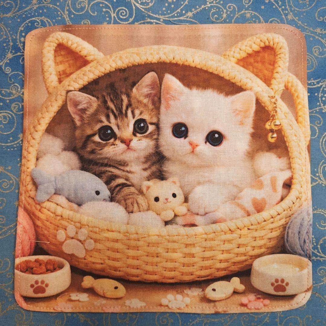 ご確認用　＊Cherry＊　ハンカチ　ねこちゃん柄　ハンドメイド3/9