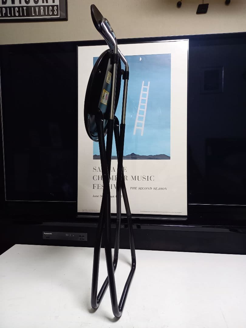 1980's　日本製　スペースエイジ　インダストリアル　ストライプ　ハイチェア