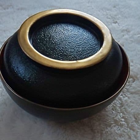 骨董ふた付き漆器鉢（２個セット）