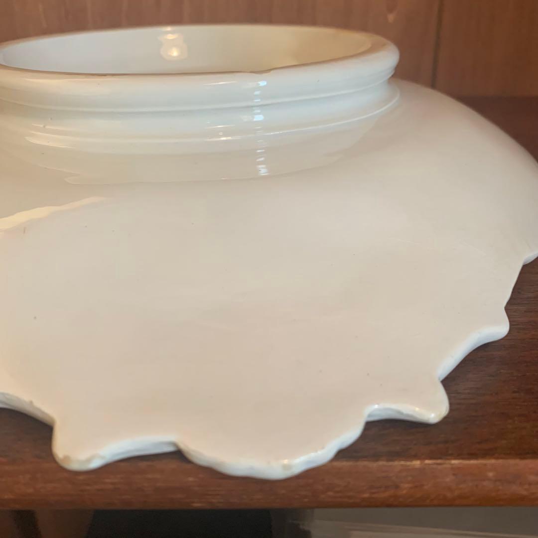 フランス　アンティーク　Niderviller レリーフ　高台皿　culnoir