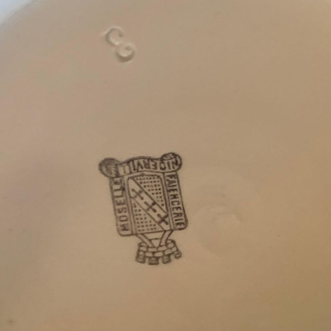 フランス　アンティーク　Niderviller レリーフ　高台皿　culnoir