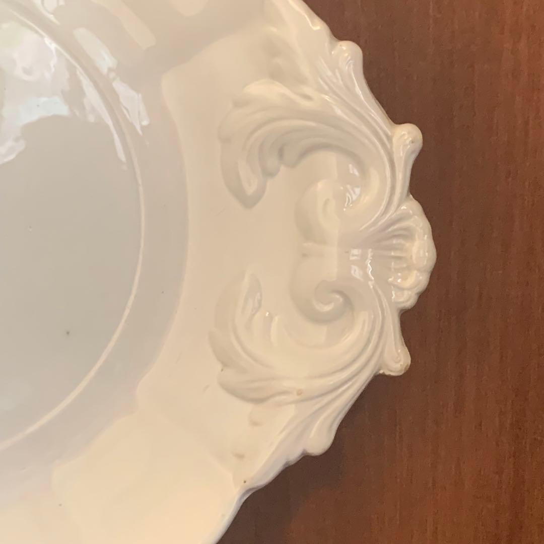 フランス　アンティーク　Niderviller レリーフ　高台皿　culnoir