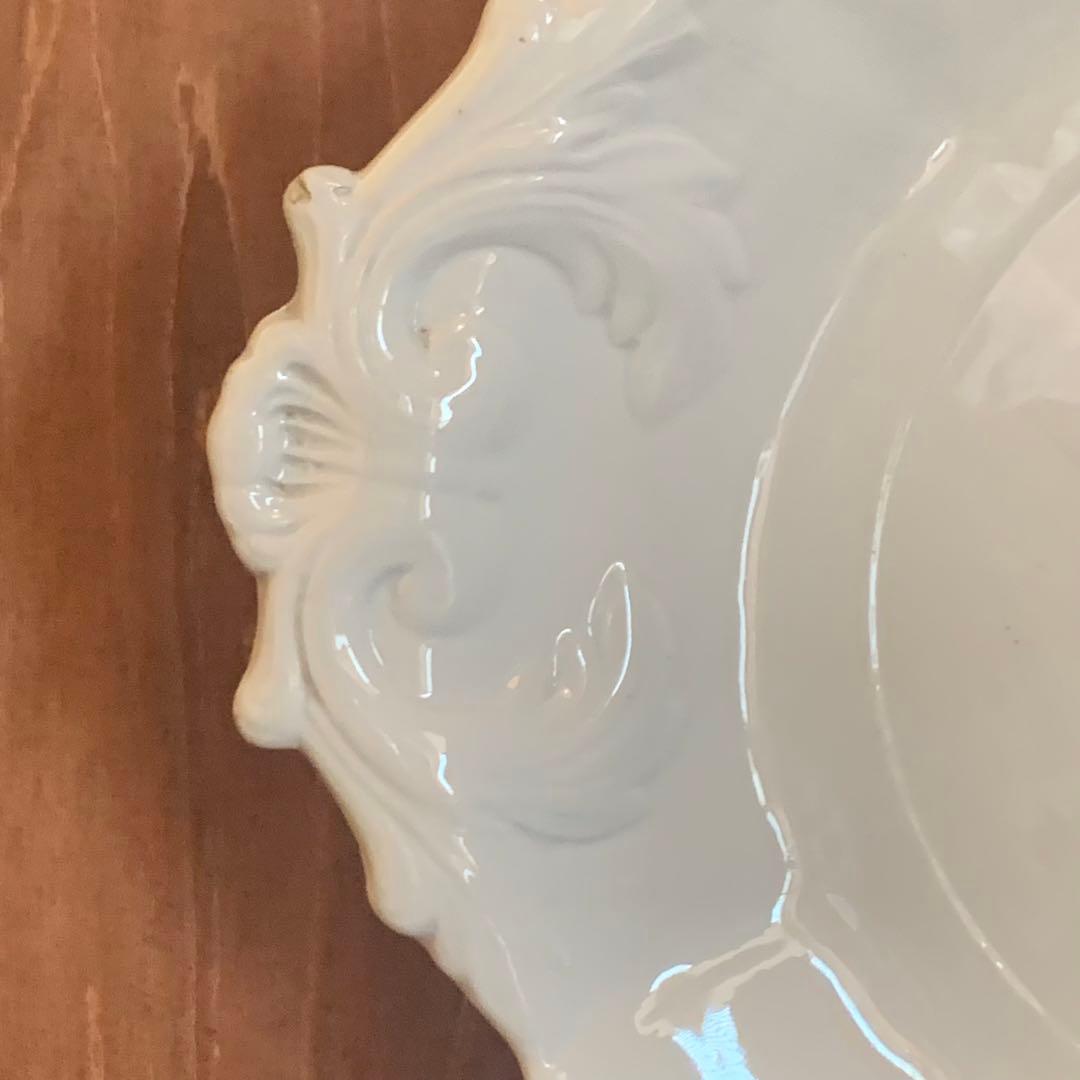 フランス　アンティーク　Niderviller レリーフ　高台皿　culnoir