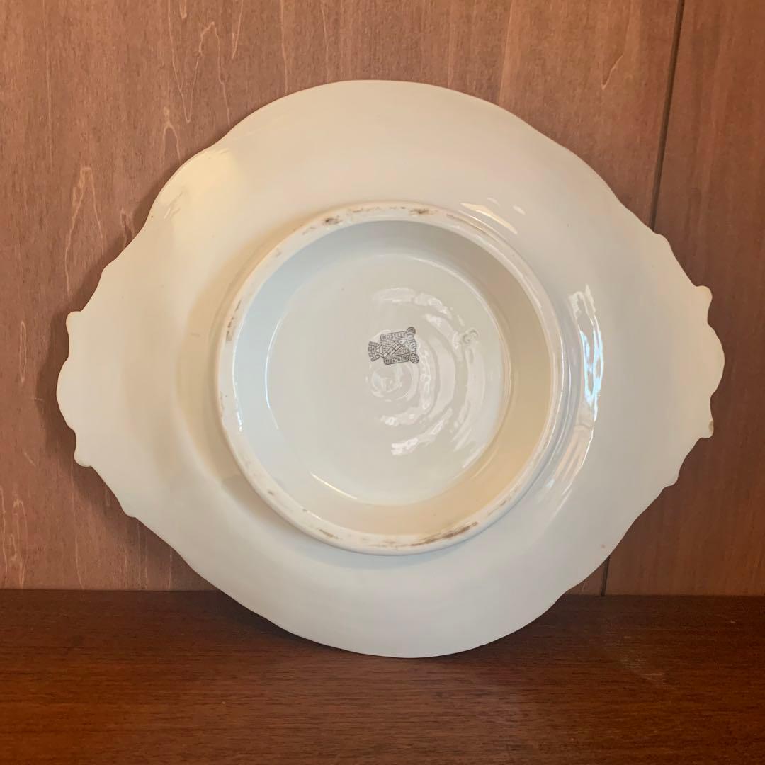 フランス　アンティーク　Niderviller レリーフ　高台皿　culnoir