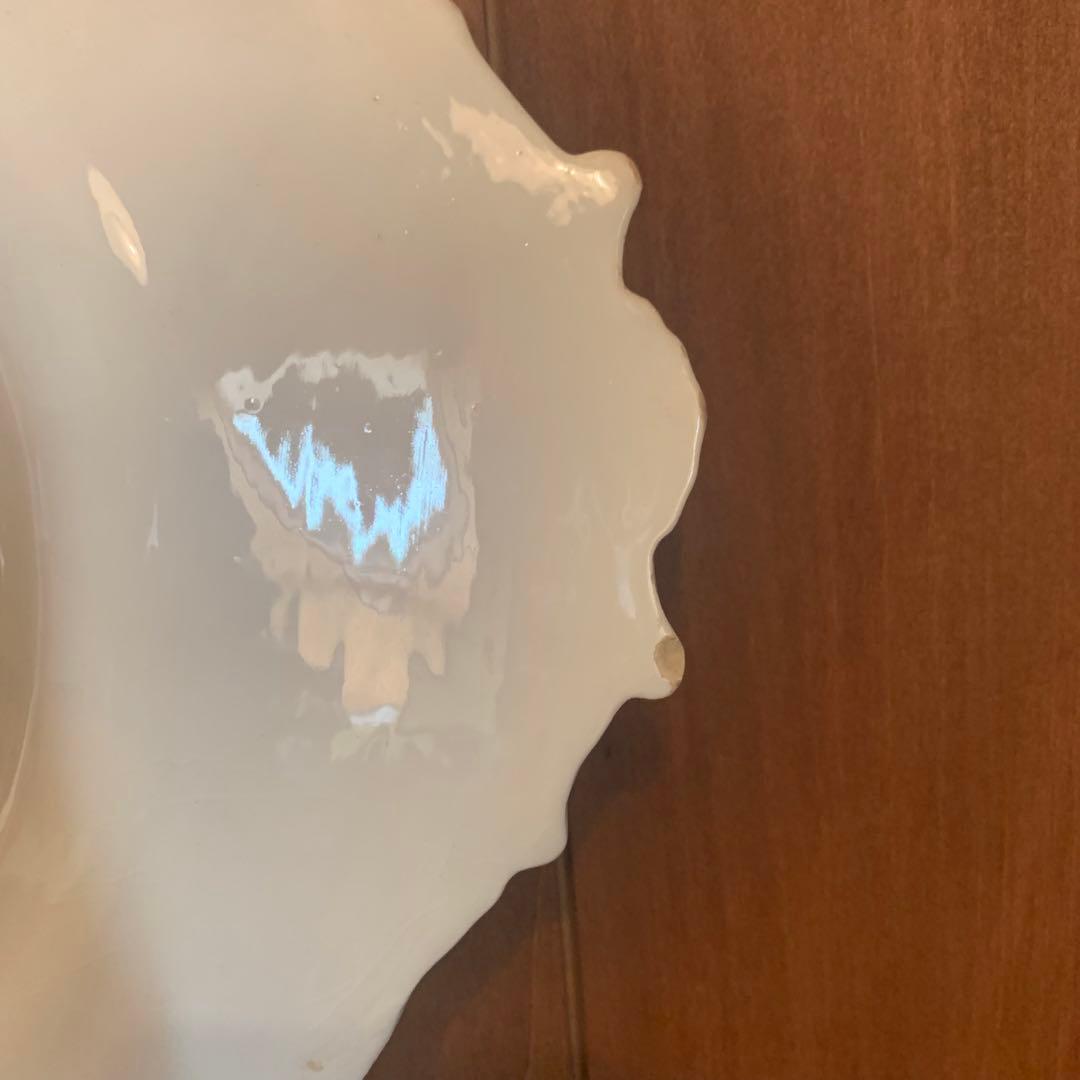 フランス　アンティーク　Niderviller レリーフ　高台皿　culnoir