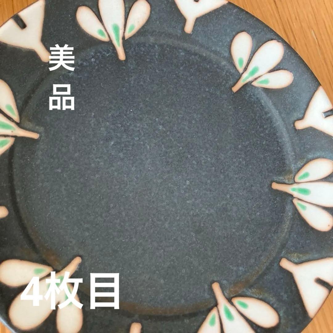 作家もの　庄田春海 さん　黒みつば　ケーキ皿　5枚セット