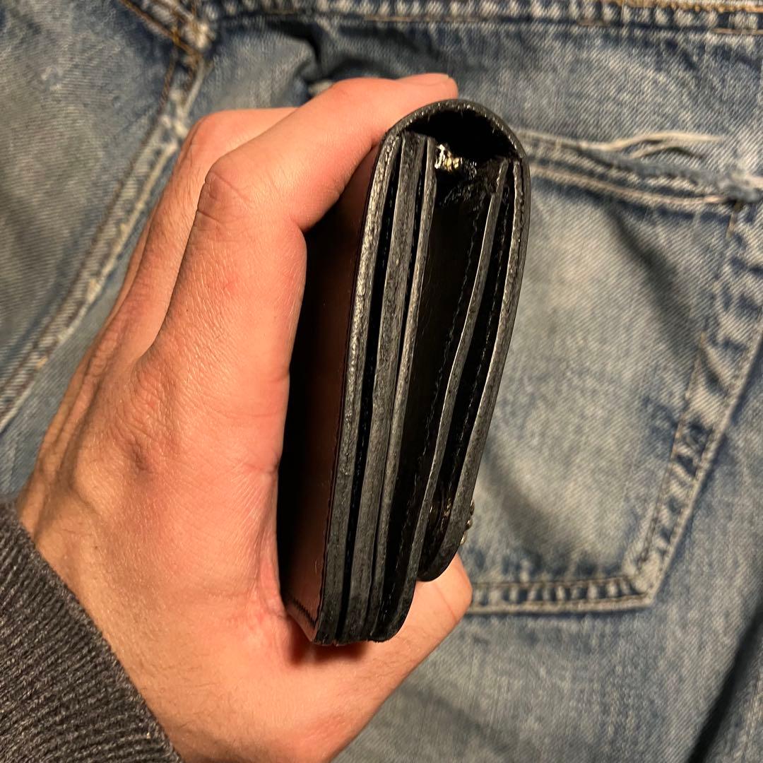 お札が折れない！ミドルトラッカーウォレット クロスボールコンチョ シルバー925