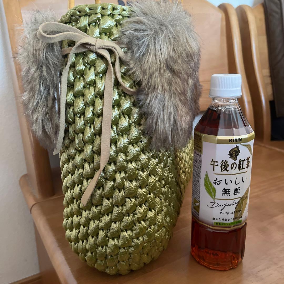 ビニールテープ　カゴバック　カーキ　large