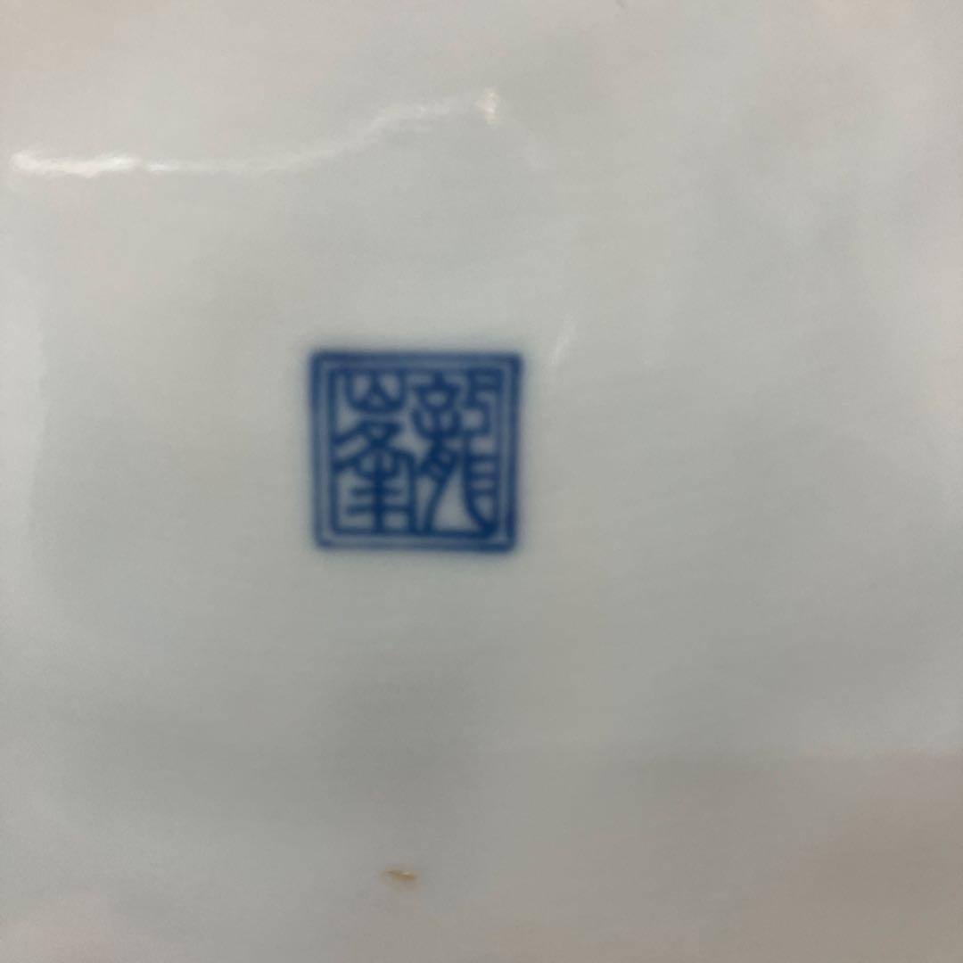 D-壁 染付 角鉢 陶器 植木鉢 鉢カバー 盆栽鉢 メダカ鉢 睡蓮鉢 景色図 風