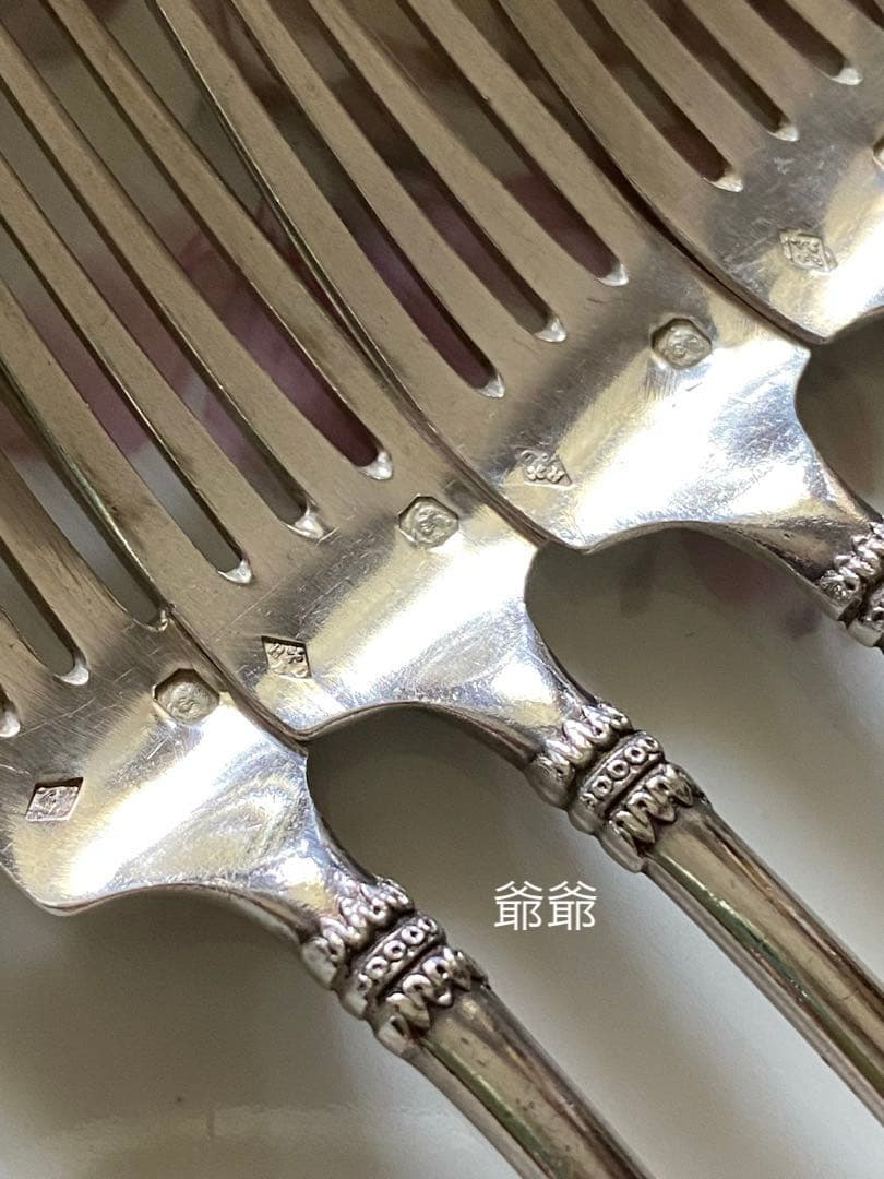 フランス Denfert／純銀／デザートフォーク ケーキフォーク ２本