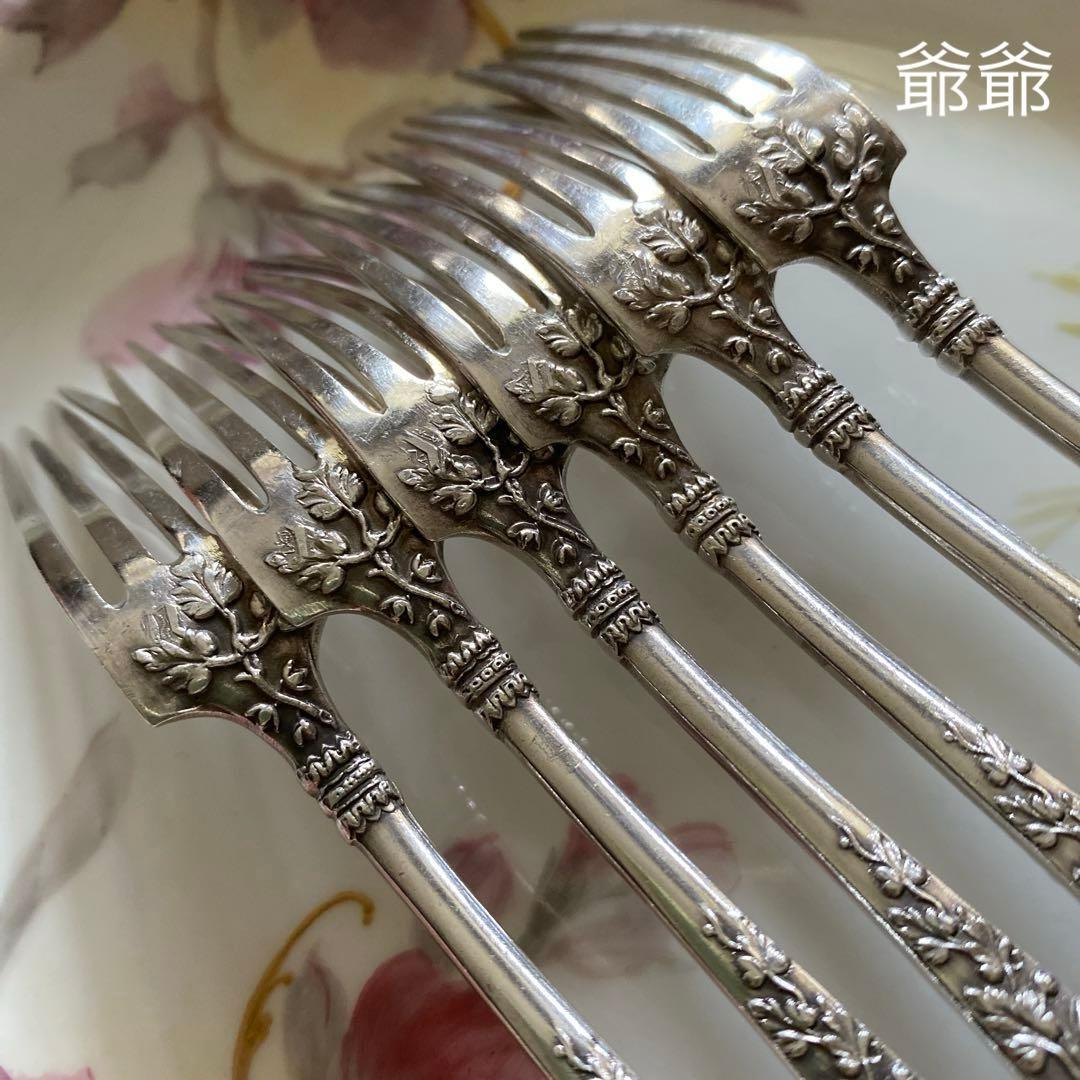 フランス Denfert／純銀／デザートフォーク ケーキフォーク ２本