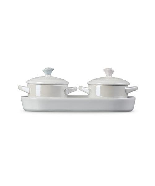 新品未使用 LE CREUSET プチ・ローズココット・セット ホワイトラスター