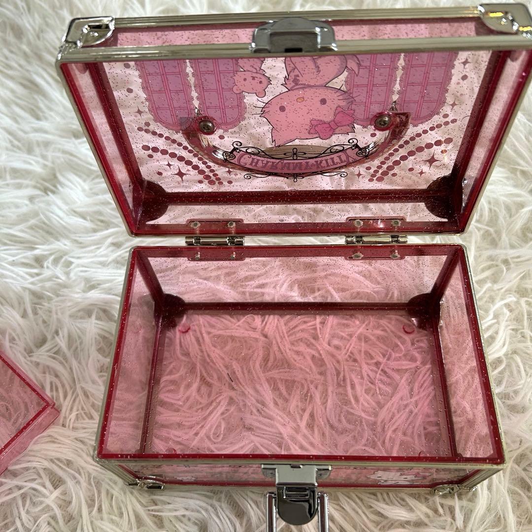 希少✨チャーミーキティ バニティケース 2005 レア ピンク ラメ　平成レトロ
