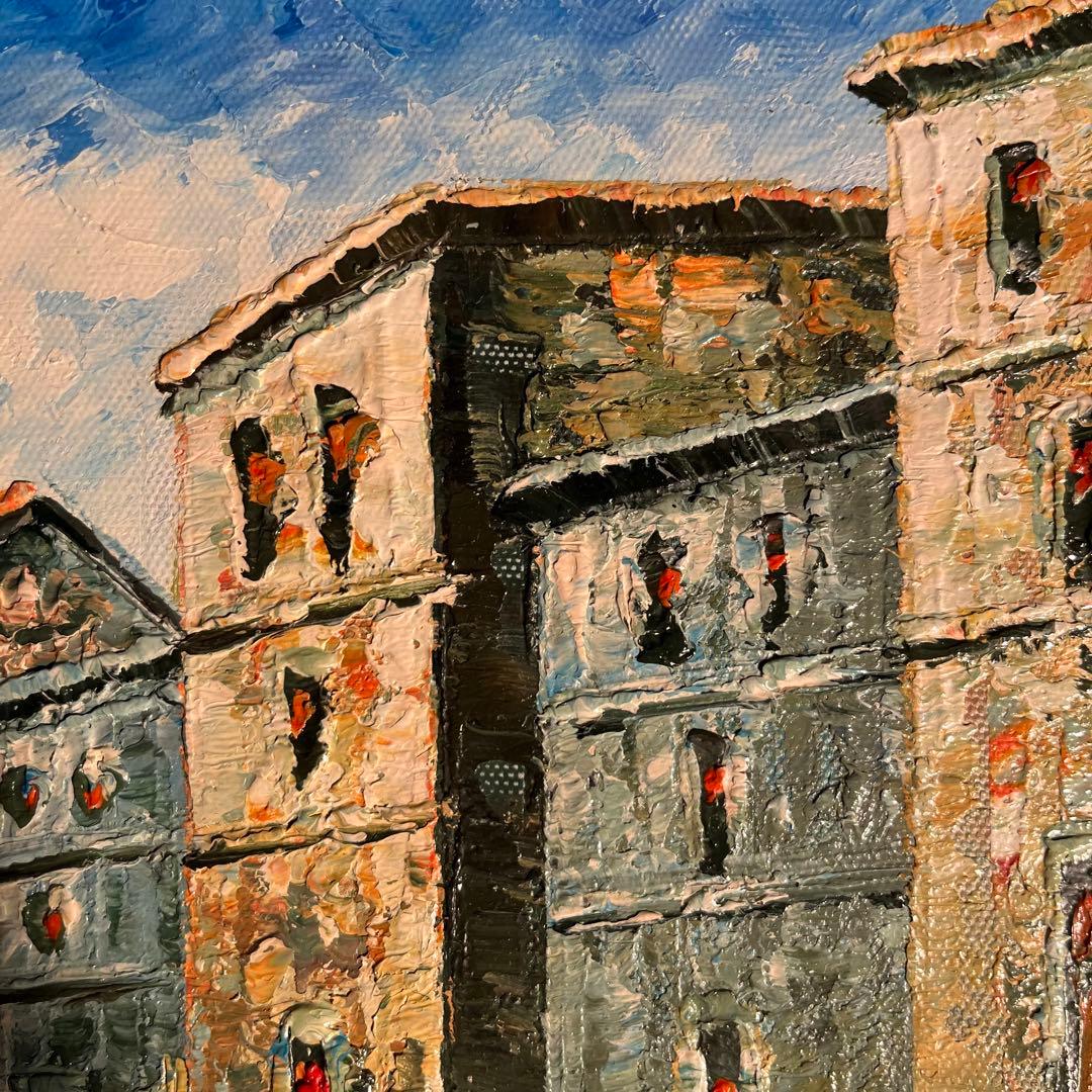 手書き油絵 ベニスの風景 額付 肉筆絵画 インテリア 油彩画