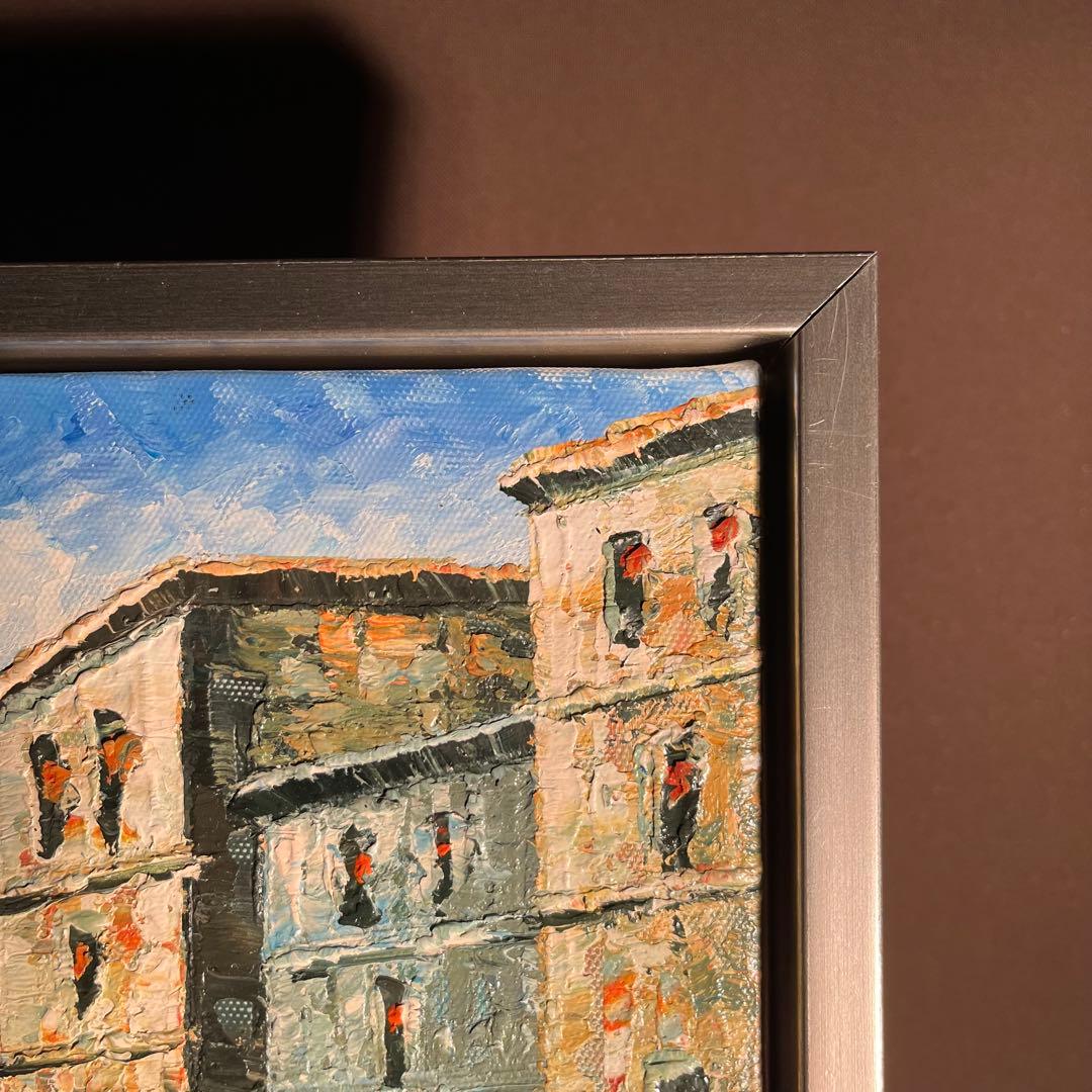 手書き油絵 ベニスの風景 額付 肉筆絵画 インテリア 油彩画