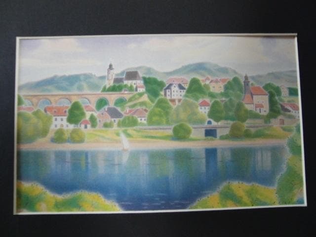 五十嵐二朗、【ヨーゼフⅠ世の避暑地】、希少な画集より、状態良好、新品高級額装付