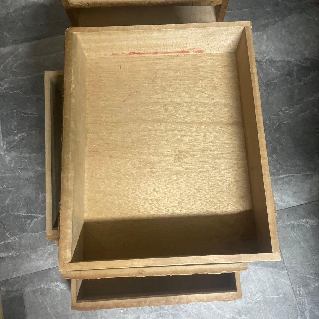 伝統工芸 軽井沢彫 花文 梅 5段 小引き出し 抽斗 最終値下げ早い者勝ちです