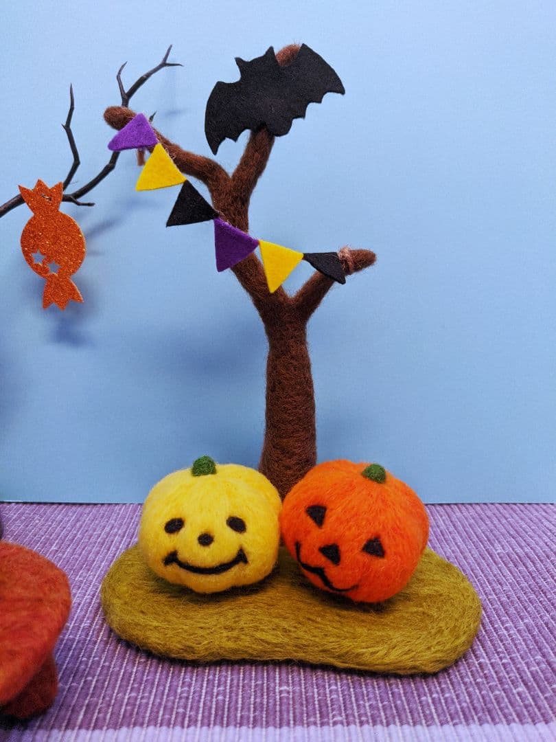 羊毛フェルト ハロウィンパーティー 作品