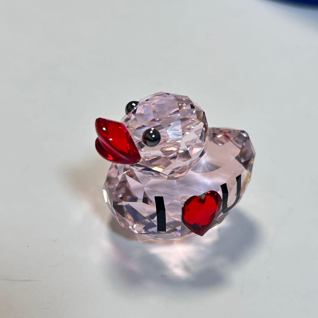 スワロフスキー SWAROVSKI ハッピーダック I LOVE YOU ピンク