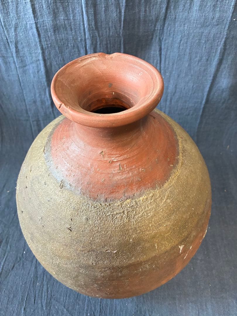 古備前　蕪徳利　被せ焼　酒器　花入れ