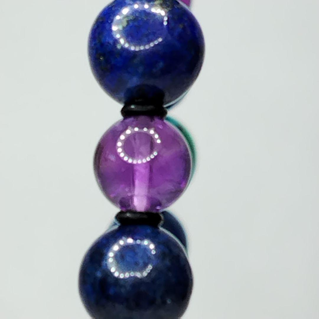 天然石☆日月星紅天珠☆デザインブレスレット